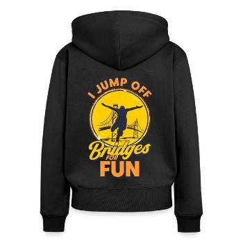 Bungee Springen Bungee Springer Bungy Jumping - Women's Premium Organic Zip Hoodie - black - Back - Julia (174cm)