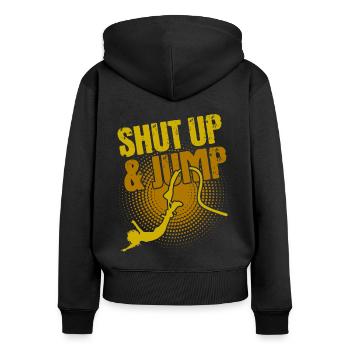 Bungee Sprung Bungee Springen Bungy Jumping - Women's Premium Organic Zip Hoodie - black - Back - Julia (174cm)