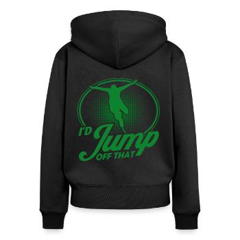 Extremsport Bungee Springen Bungee Springer - Frauen Premium Bio Zip Hoodie - Schwarz - Hinten - Julia (174cm)