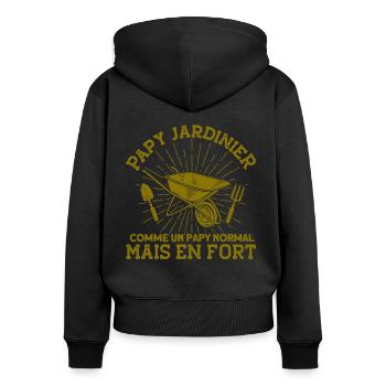 Schrebergarten Garten Hobbygärtner Geschenk - Frauen Premium Bio Zip Hoodie - Schwarz - Hinten - Julia (174cm)