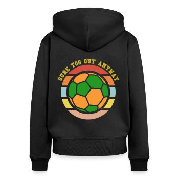 Sport d’équipe irlandais Football gaélique match G - Sweat à capuche zippé Premium bio Femme - noir - Dos - Julia (174cm)