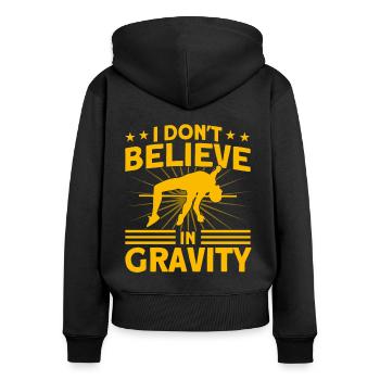 Stabhochsprung Leichtathletik Springen Geschenk - Frauen Premium Bio Zip Hoodie - Schwarz - Hinten - Julia (174cm)