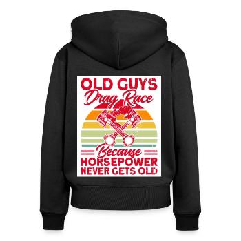 Autorennen Drag Racing Drag Racer Geschenk - Frauen Premium Bio Zip Hoodie - Schwarz - Hinten - Julia (174cm)