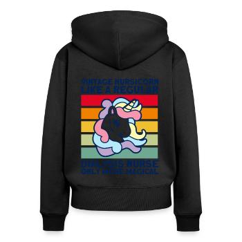 Dialyse Dialyse Schwester Krankenpflege Geschenk - Frauen Premium Bio Zip Hoodie - Schwarz - Hinten - Julia (174cm)