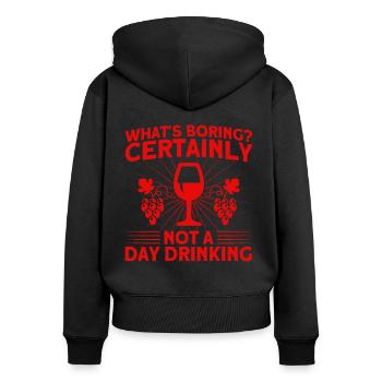 Tagestrinken Party Party Strand Geschenk - Frauen Premium Bio Zip Hoodie - Schwarz - Hinten - Julia (174cm)
