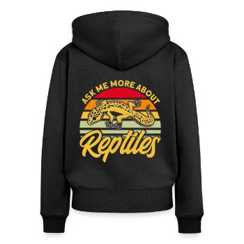 Reptiles Reptile Snake Gift - Women's Premium Organic Zip Hoodie - black - Back - Julia (174cm)