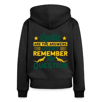 Reptile Snake Reptiles Gift - Women's Premium Organic Zip Hoodie - black - Back - Julia (174cm)