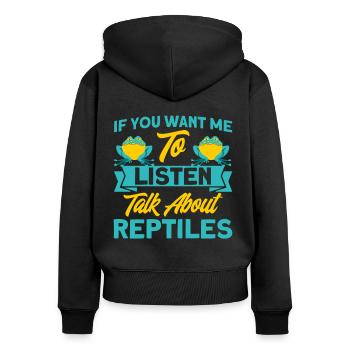 Schlange Reptilienliebhaber Reptil Geschenk - Frauen Premium Bio Zip Hoodie - Schwarz - Hinten - Julia (174cm)