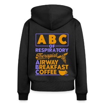 Intensivpflege Eingetragene Respirotäre Therapeuti - Frauen Premium Bio Zip Hoodie - Schwarz - Hinten - Julia (174cm)