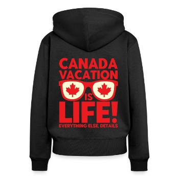 Cadeau des Fêtes de Racines canadiennes Canada - Sweat à capuche zippé Premium bio Femme - noir - Dos - Julia (174cm)