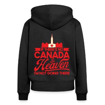 Racines canadiennes Canada Vacances Canada Cadeau - Sweat à capuche zippé Premium bio Femme - noir - Dos - Julia (174cm)