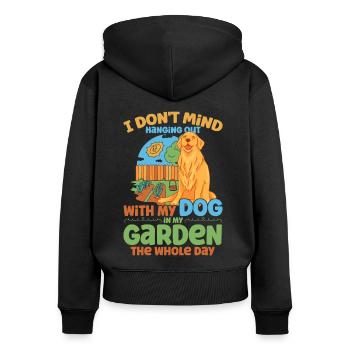 Hobby Gardener Chiens Jardinage Cadeau - Sweat à capuche zippé Premium bio Femme - noir - Dos - Julia (174cm)