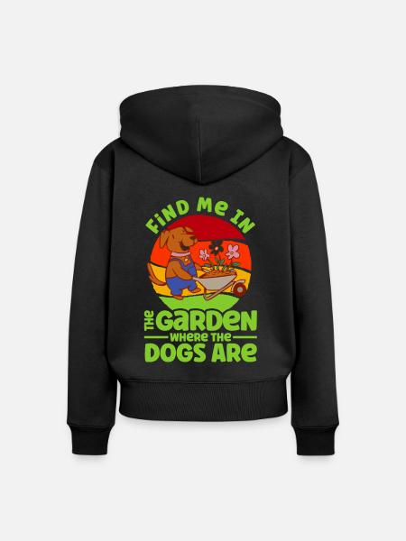 Garten Hunde Hundehalter Geschenk - Frauen Premium Bio Zip Hoodie - Schwarz