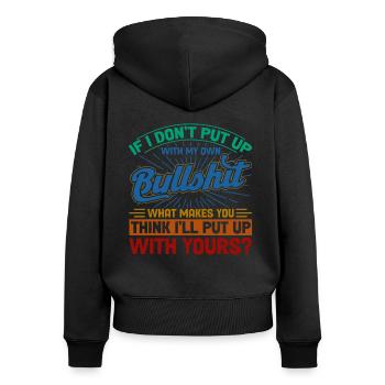 Irony Black Humor Sarcastic Gift - Women's Premium Organic Zip Hoodie - black - Back - Julia (174cm)