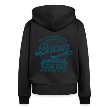 Black Humor Sarcasm Irony Gift - Women's Premium Organic Zip Hoodie - black - Back - Julia (174cm)