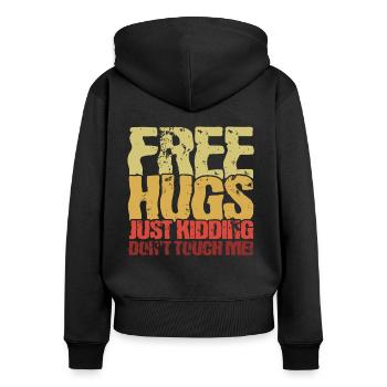 Irony Sarcastic Black Humor Gift - Women's Premium Organic Zip Hoodie - black - Back - Julia (174cm)
