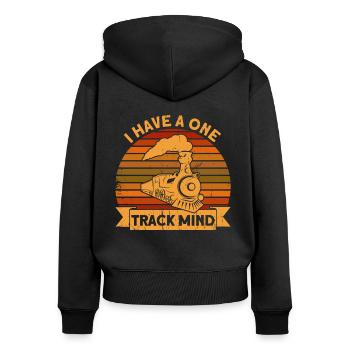Conducteur de locomotive de locomotive de chemin de fer cadeau - Sweat à capuche zippé Premium bio Femme - noir - Dos - Julia (174cm)