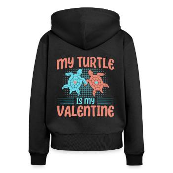 Sea turtles Sea turtles Turtles - Women's Premium Organic Zip Hoodie - black - Back - Julia (174cm)
