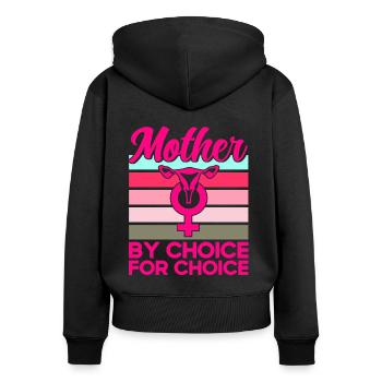 Égalité des sexes Égalité des sexes - Sweat à capuche zippé Premium bio Femme - noir - Dos - Julia (174cm)