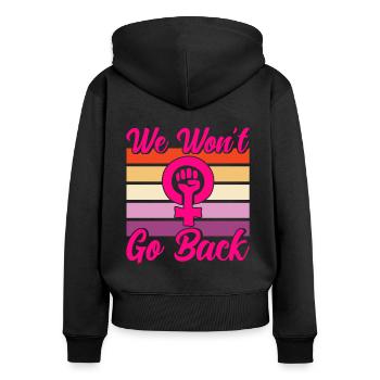 Égalité des sexes Feminism Rec - Sweat à capuche zippé Premium bio Femme - noir - Dos - Julia (174cm)