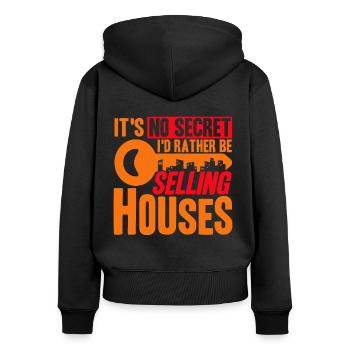 Immobilienmakler Haus Verkaufen Immobilienverkauf - Frauen Premium Bio Zip Hoodie - Schwarz - Hinten - Julia (174cm)