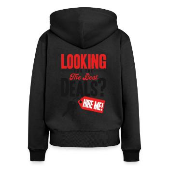 Haus Verkaufen Immobilie Makler Geschenk - Frauen Premium Bio Zip Hoodie - Schwarz - Hinten - Julia (174cm)