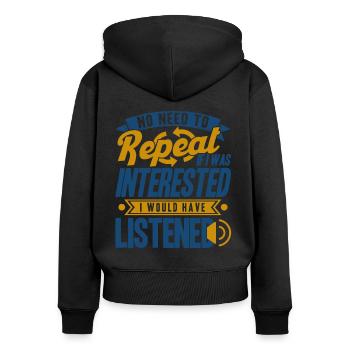 Black Humor Sarcasm Irony Gift - Women's Premium Organic Zip Hoodie - black - Back - Julia (174cm)