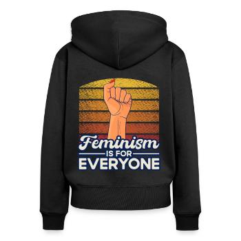 Droits des femmes Autonomisation féministe - Sweat à capuche zippé Premium bio Femme - noir - Dos - Julia (174cm)