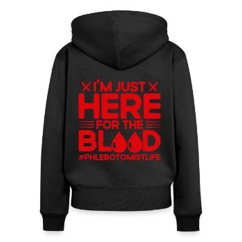 Phlebotomist Blood Sampling Phlebotomy Laboratory Geschen - Women's Premium Organic Zip Hoodie - black - Back - Julia (174cm)