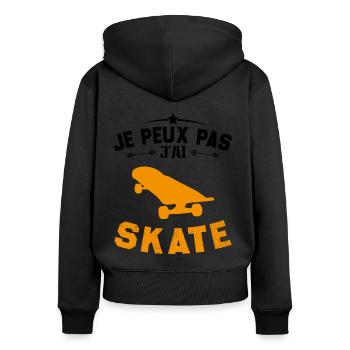 Je Peux Pas J'ai Skate - Sweat à capuche zippé Premium bio Femme - noir - Dos - Julia (174cm)