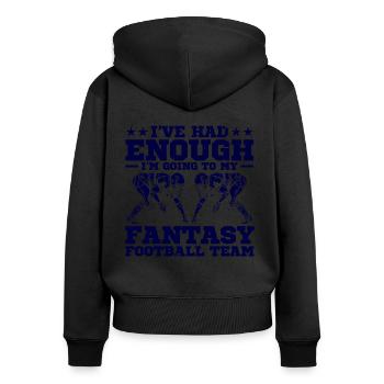Fantasy Football Football Women Football Fans Ges - Women's Premium Organic Zip Hoodie - black - Back - Julia (174cm)