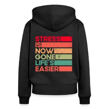 Geschiedene Ex Partner Geschieden Geschenk - Frauen Premium Bio Zip Hoodie - Schwarz - Hinten - Julia (174cm)