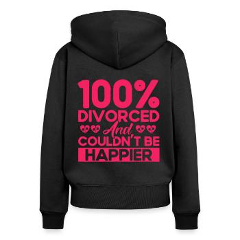 Ex Partner Scheidung Geschiedene Geschenk - Frauen Premium Bio Zip Hoodie - Schwarz - Hinten - Julia (174cm)