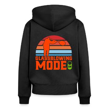 Glasarbeiter Glasblasen Glasbläserei Geschenk - Frauen Premium Bio Zip Hoodie - Schwarz - Hinten - Julia (174cm)