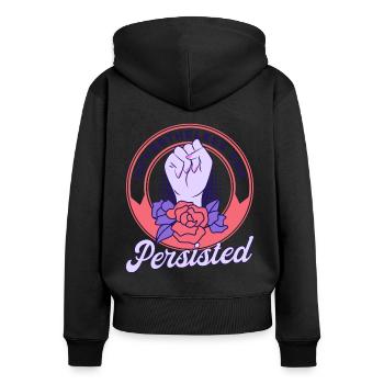 Droits des femmes Autonomisation féministe - Sweat à capuche zippé Premium bio Femme - noir - Dos - Julia (174cm)