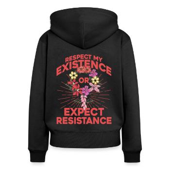 Droits des femmes Autonomisation féministe - Sweat à capuche zippé Premium bio Femme - noir - Dos - Julia (174cm)