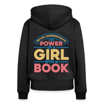 Droits des femmes Autonomisation féministe - Sweat à capuche zippé Premium bio Femme - noir - Dos - Julia (174cm)