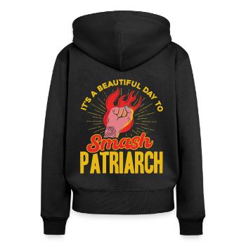 Égalité des sexes Feminism Rec - Sweat à capuche zippé Premium bio Femme - noir - Dos - Julia (174cm)