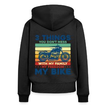 Chopper Motorcycle Biker Motorcycle Gift - Women's Premium Organic Zip Hoodie - black - Back - Julia (174cm)