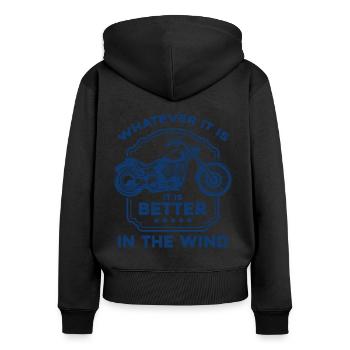 Motorcycle Motorcycle Biker Motorcycle Rider Gift - Women's Premium Organic Zip Hoodie - black - Back - Julia (174cm)