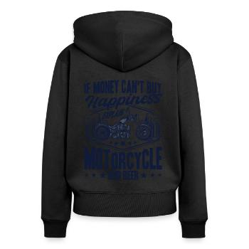 Chopper Motorcycle Motorcycle Biker Gift - Women's Premium Organic Zip Hoodie - black - Back - Julia (174cm)