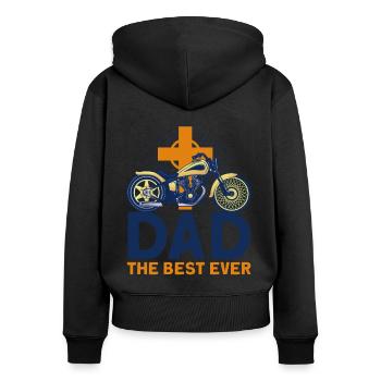 Faith Motorcyclist Chopper Gift - Women's Premium Organic Zip Hoodie - black - Back - Julia (174cm)