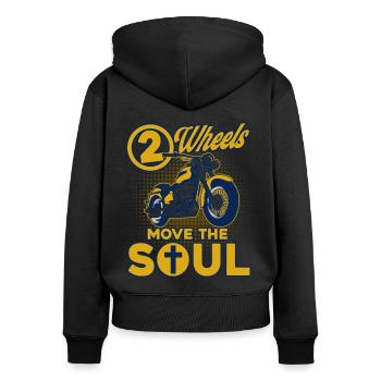 Chopper Christian Motorcycle Biker Gift - Women's Premium Organic Zip Hoodie - black - Back - Julia (174cm)