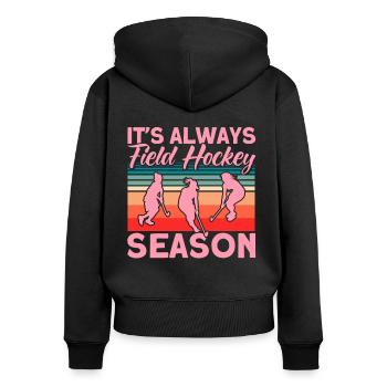 Field Hockey Indoor Field Hockey Field Hockey Players - Women's Premium Organic Zip Hoodie - black - Back - Julia (174cm)