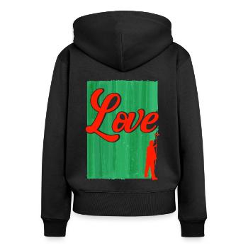 Bautenmaler Maler Farbe mischen Geschenk - Frauen Premium Bio Zip Hoodie - Schwarz - Hinten - Julia (174cm)