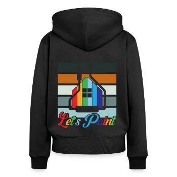 Maler Gewerbetreibender Dekorateur Geschenk - Frauen Premium Bio Zip Hoodie - Schwarz - Hinten - Julia (174cm)