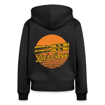 Holzschnitzerei Holzbearbeitung Schreiner Geschenk - Frauen Premium Bio Zip Hoodie - Schwarz - Hinten - Julia (174cm)