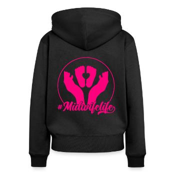 Obstetrician Obstetrician Doula Gift - Women's Premium Organic Zip Hoodie - black - Back - Julia (174cm)