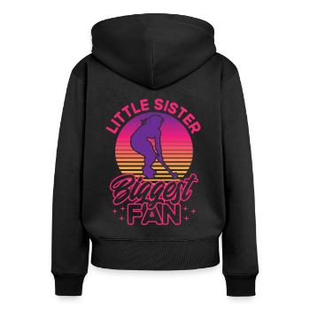 Feldhockey Spieler Mannschaftssport Hallen Feldhoc - Frauen Premium Bio Zip Hoodie - Schwarz - Hinten - Julia (174cm)