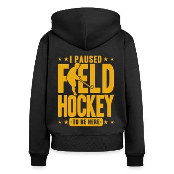 Field Hockey Indoor Field Hockey Field Hockey Players - Women's Premium Organic Zip Hoodie - black - Back - Julia (174cm)